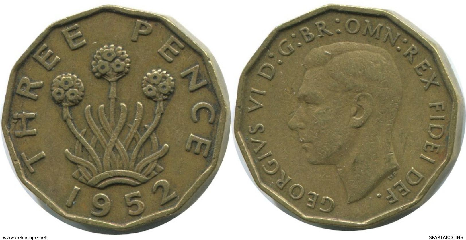 THREEPENCE 1952 UK GROßBRITANNIEN GREAT BRITAIN Münze #AG925.1.D.A - F. 3 Pence