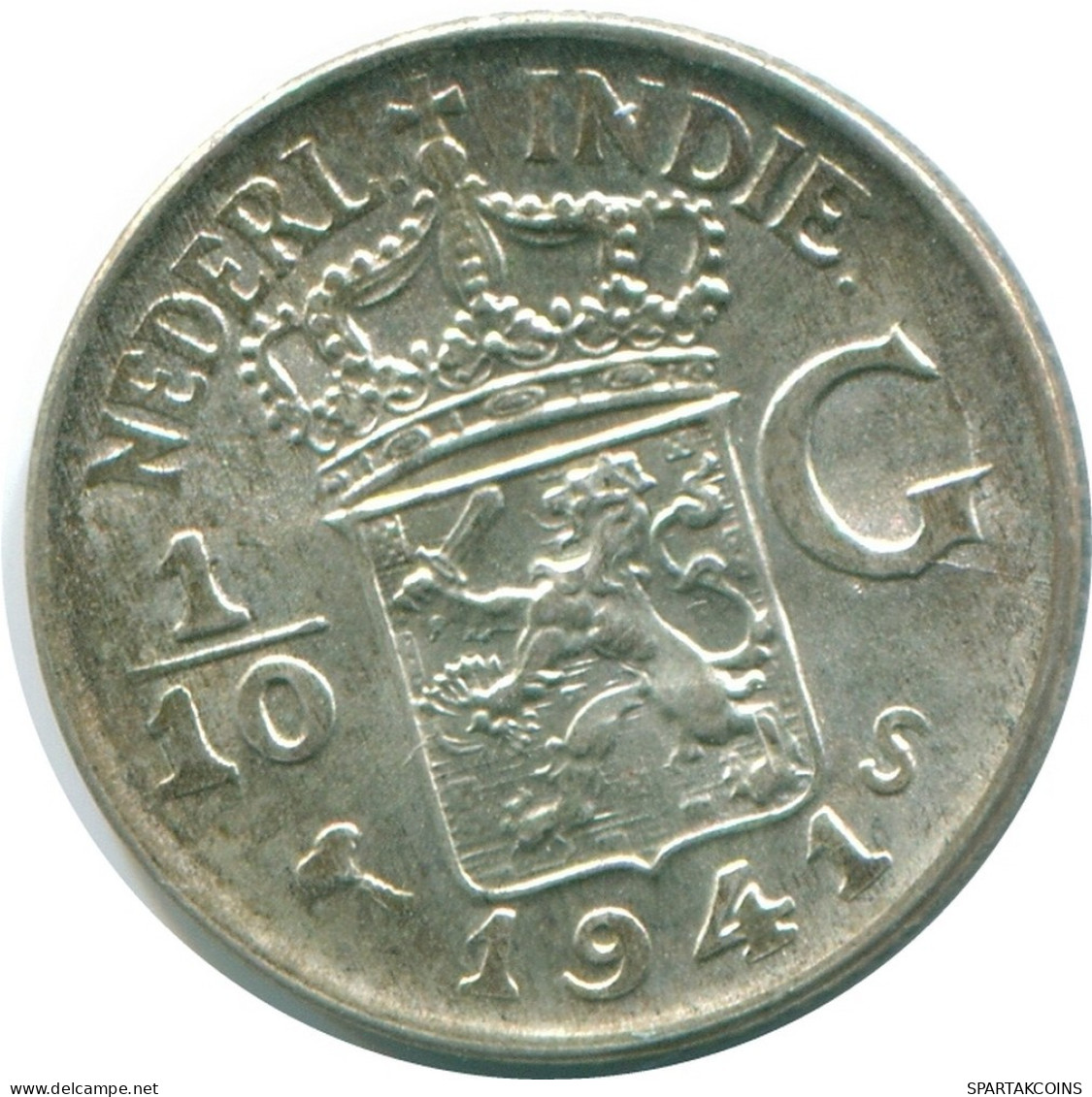 1/10 GULDEN 1941 S INDIAS ORIENTALES DE LOS PAÍSES BAJOS PLATA #NL13748.3.E.A - Indes Néerlandaises