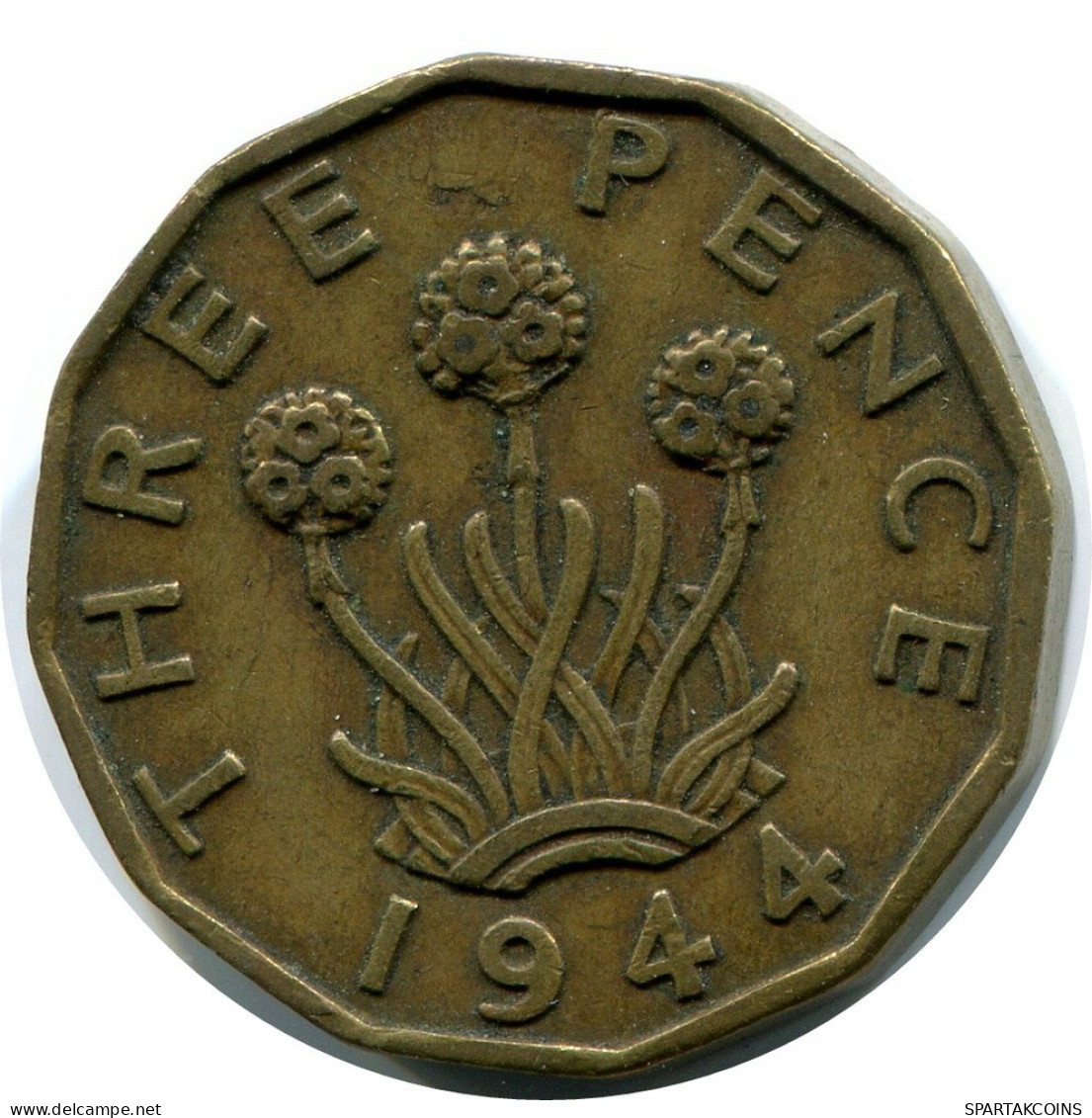 THREEPENCE 1944 UK GRANDE-BRETAGNE GREAT BRITAIN Pièce #BB044.F.A - F. 3 Pence