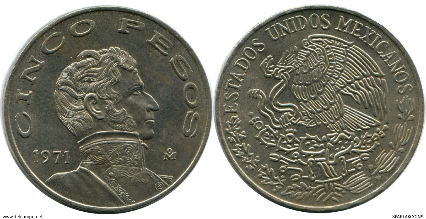 5 PESOS 1971 MEXICO Moneda #AH564.5.E.A - Mexique