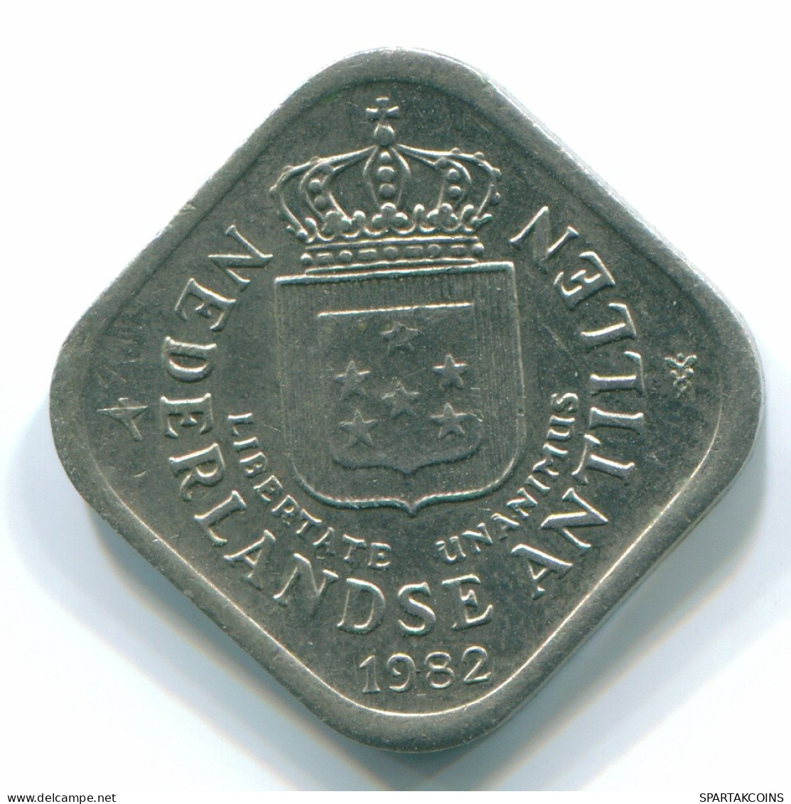 5 CENTS 1982 ANTILLAS NEERLANDESAS Nickel Colonial Moneda #S12349.E.A - Niederländische Antillen