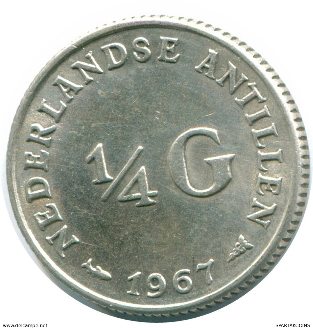 1/4 GULDEN 1967 NIEDERLÄNDISCHE ANTILLEN SILBER Koloniale Münze #NL11467.4.D.A - Antillas Neerlandesas