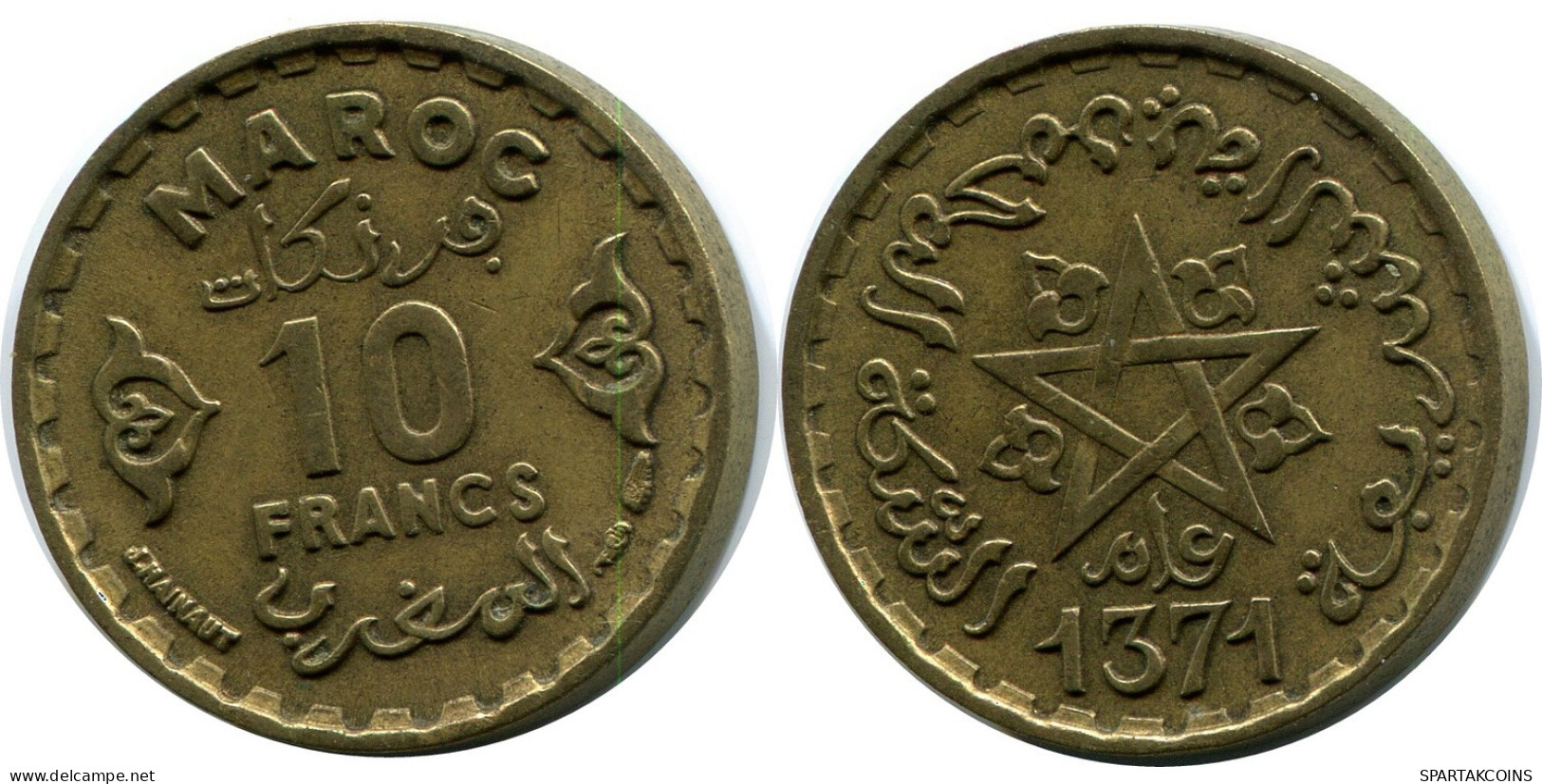 10 FRANCS 1952 MOROCCO Coin #AP248.U.A - Maroc