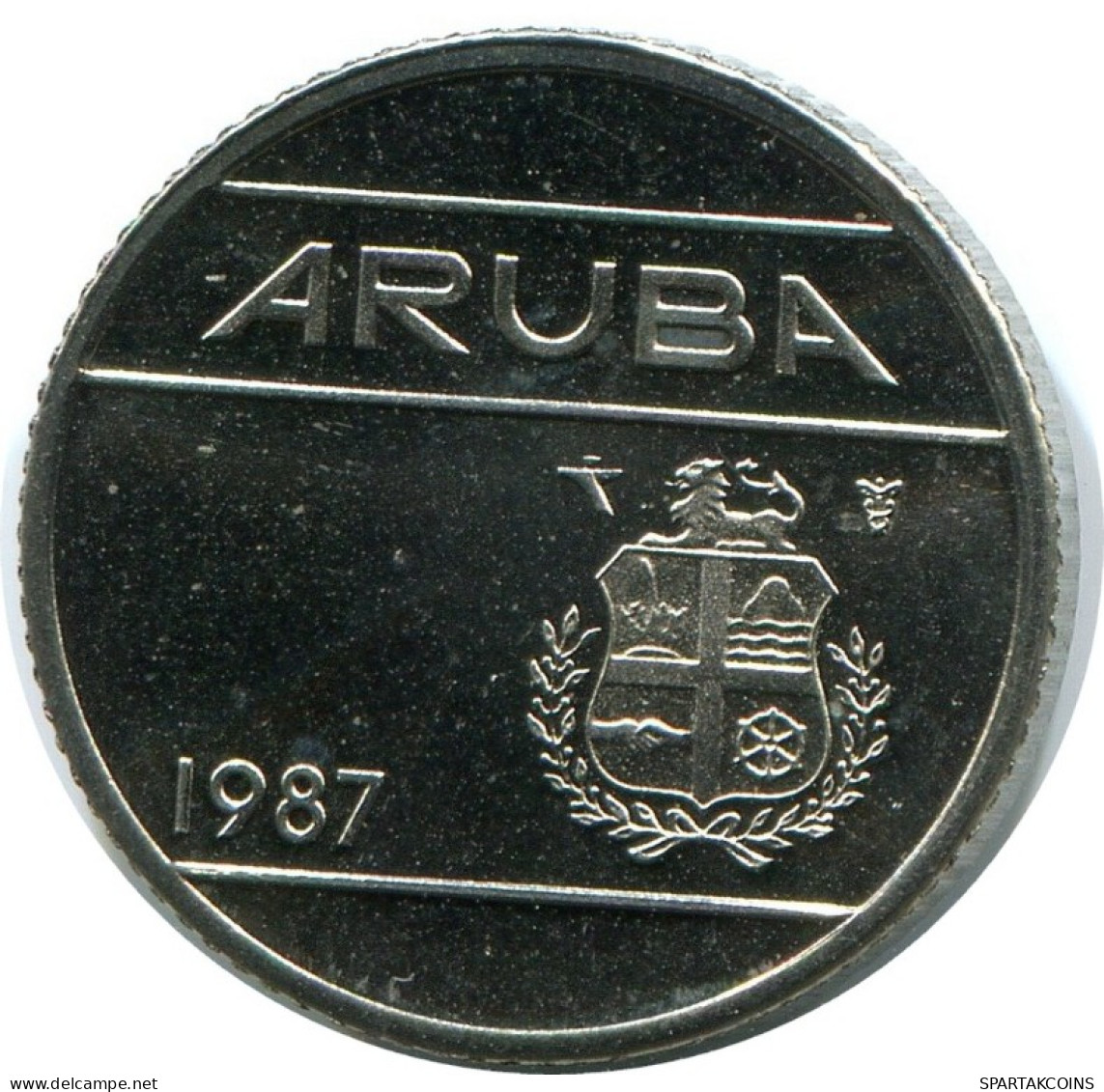 10 CENTS 1987 ARUBA Coin (From BU Mint Set) #AH074.U.A - Aruba