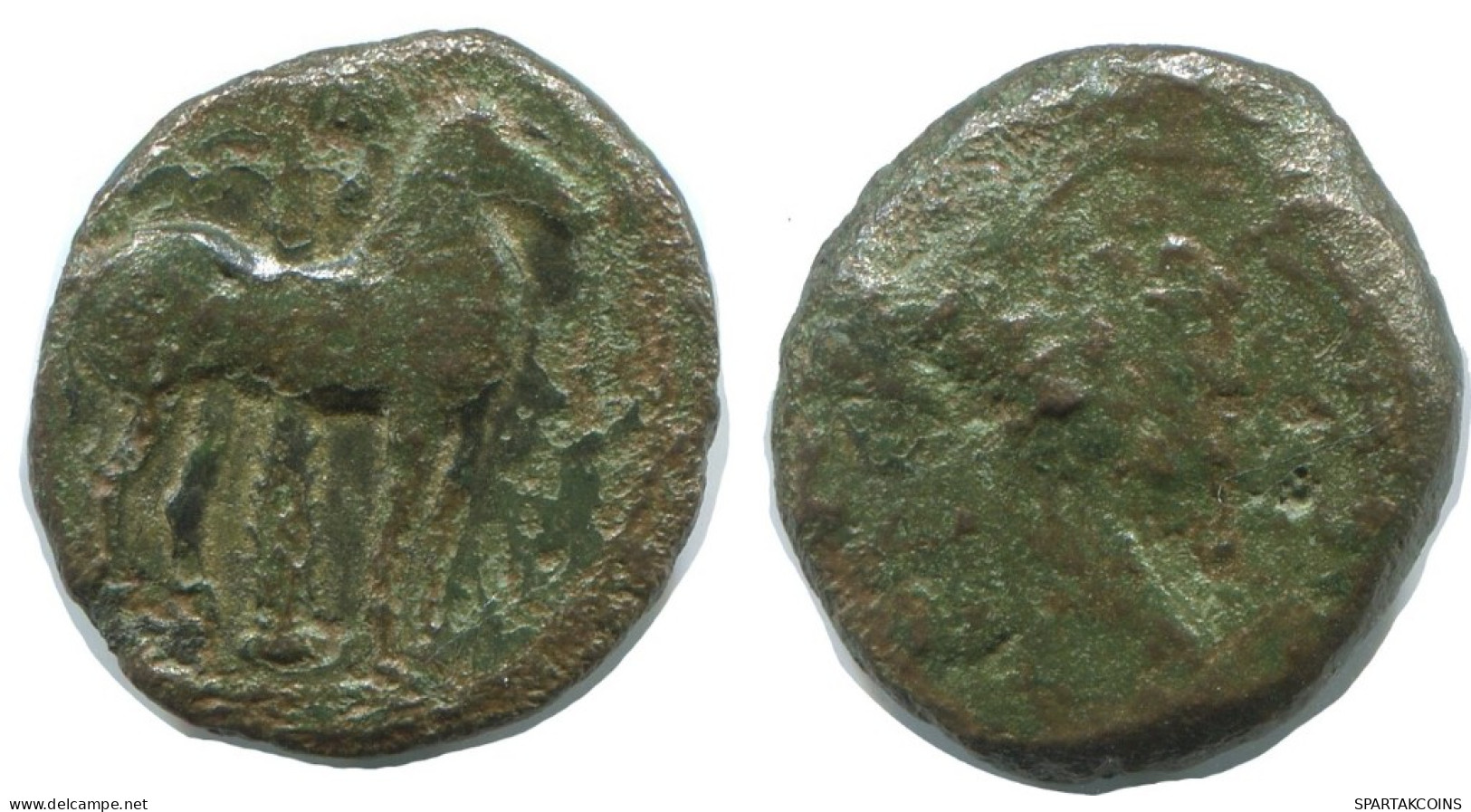 HORSE&PALM Auténtico ORIGINAL GRIEGO ANTIGUO Moneda 2.4g/15mm #AG193.12.E.A - Grecques