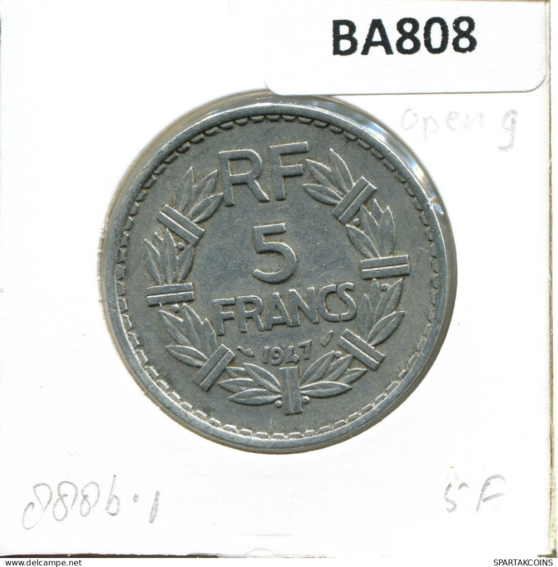 5 FRANCS 1947 FRANCIA FRANCE Moneda #BA808.E.A - 5 Francs