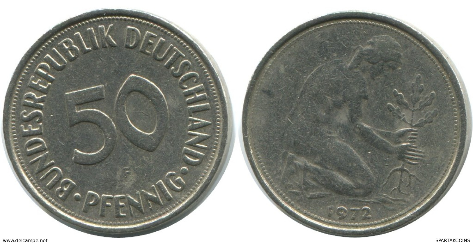 50 PFENNIG 1972 F BRD ALEMANIA Moneda GERMANY #AG341.3.E.A - 50 Pfennig