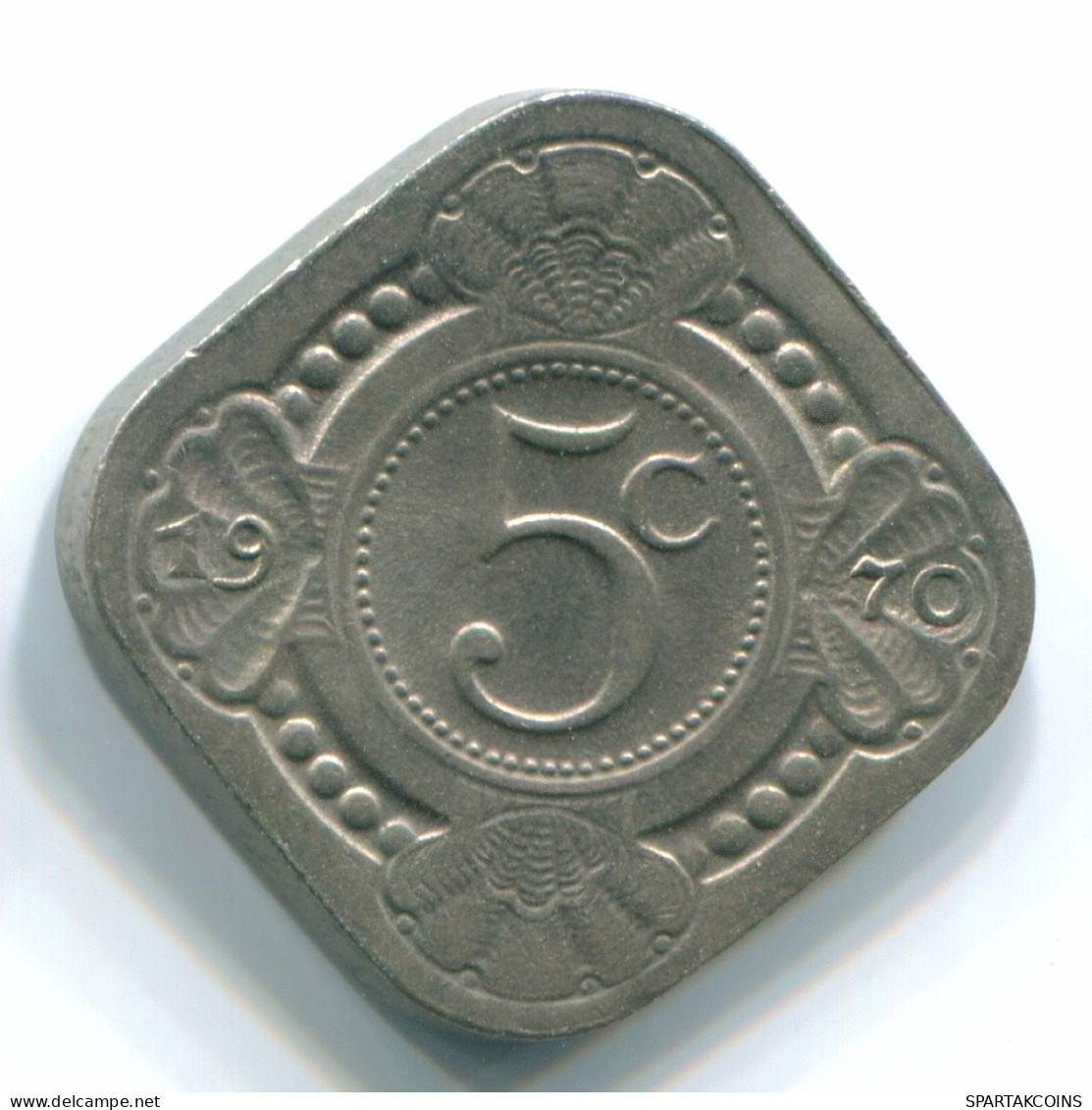 5 CENTS 1970 NIEDERLÄNDISCHE ANTILLEN Nickel Koloniale Münze #S12494.D.A - Niederländische Antillen