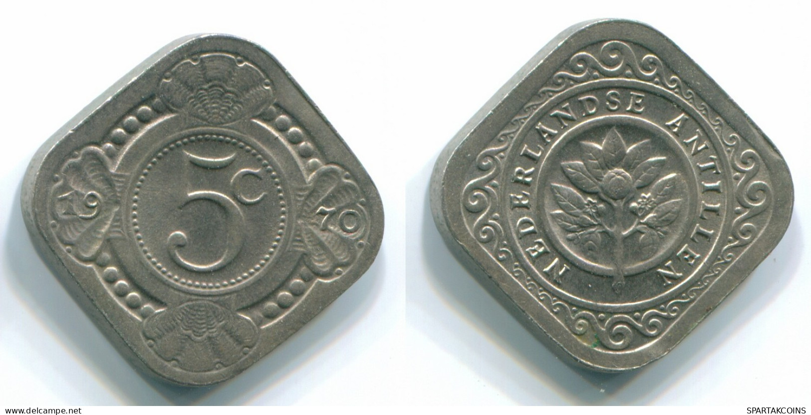 5 CENTS 1970 NIEDERLÄNDISCHE ANTILLEN Nickel Koloniale Münze #S12494.D.A - Niederländische Antillen