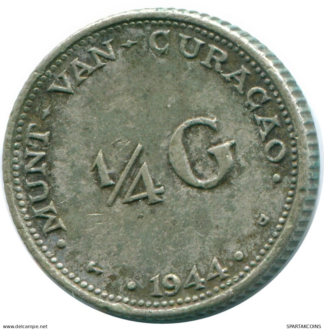 1/4 GULDEN 1944 CURACAO NIEDERLANDE SILBER Koloniale Münze #NL10600.4.D.A - Curaçao
