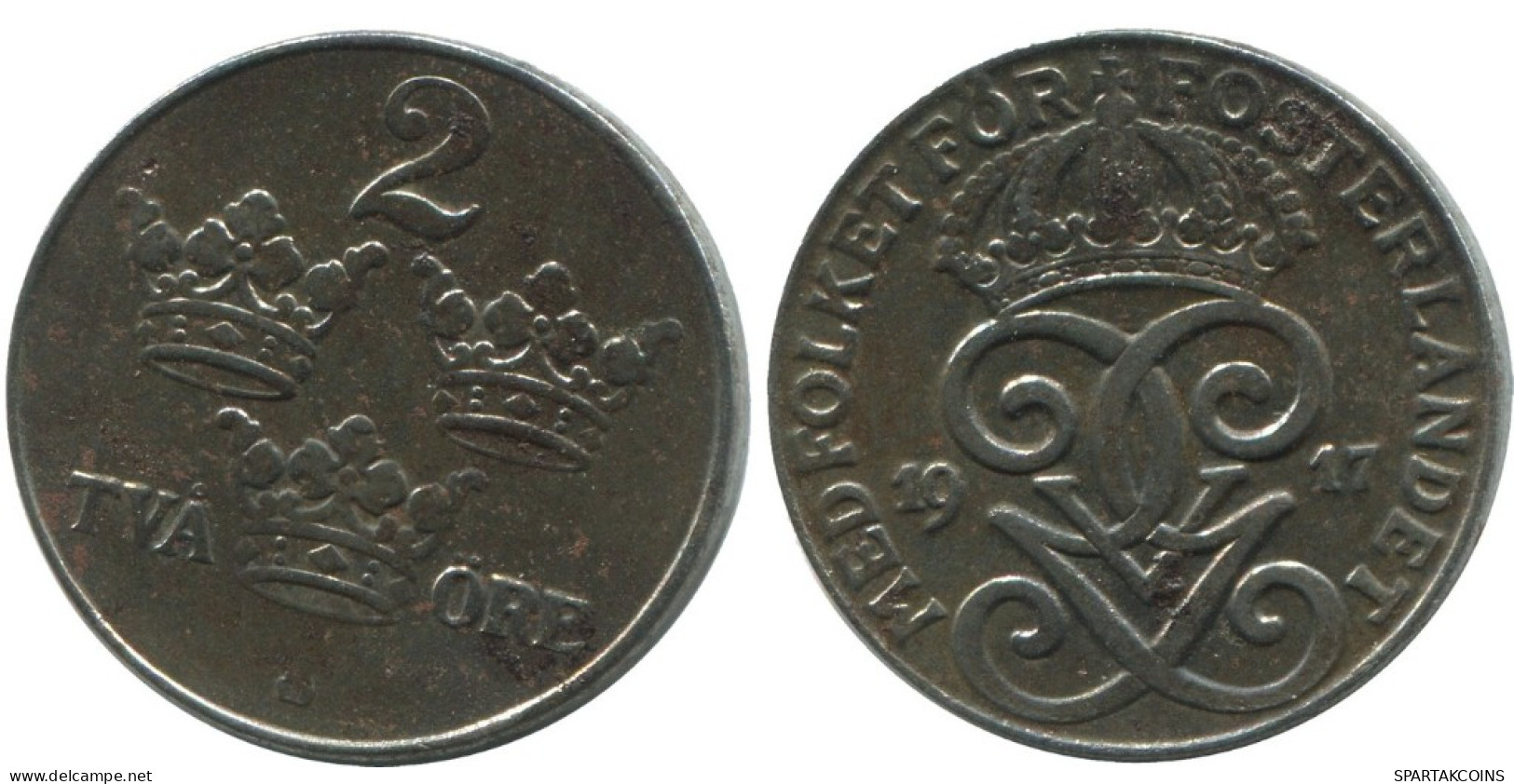 2 ORE 1917 SUECIA SWEDEN Moneda #AC797.2.E.A - Sweden
