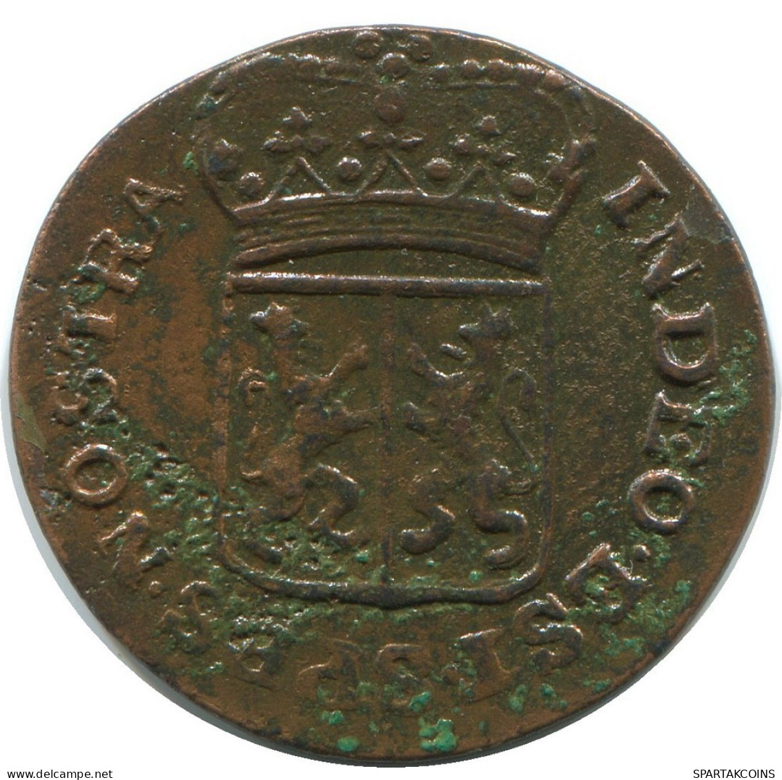 1787 GELDERLAND VOC Duit NIEDERLANDE OSTINDIEN NY COLONIAL PENNY #VOC1337.12.D.A - Niederländisch-Indien