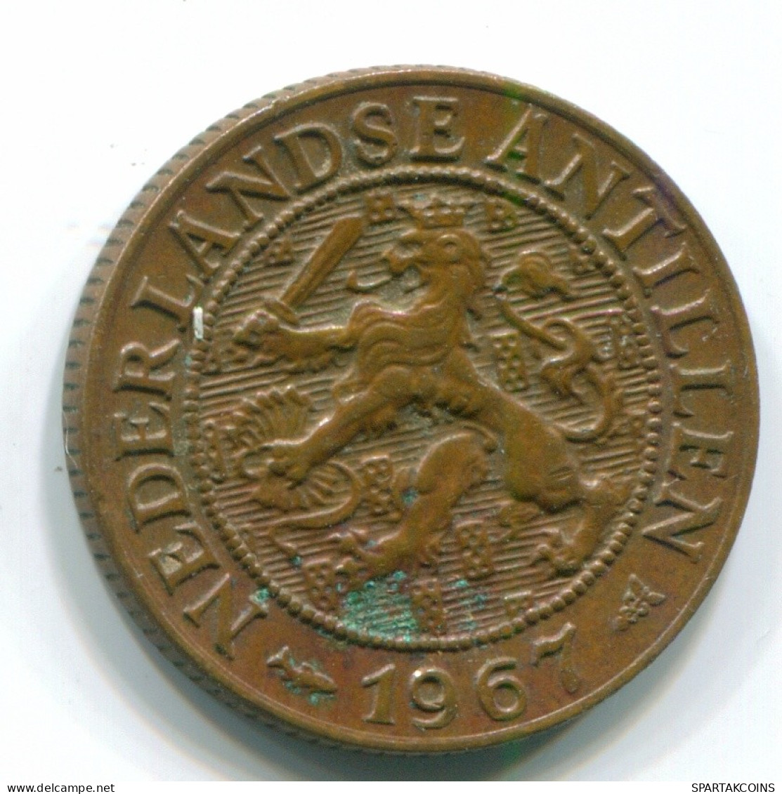 1 CENT 1967 NETHERLANDS ANTILLES Bronze Fish Colonial Coin #S11138.U.A - Netherlands Antilles