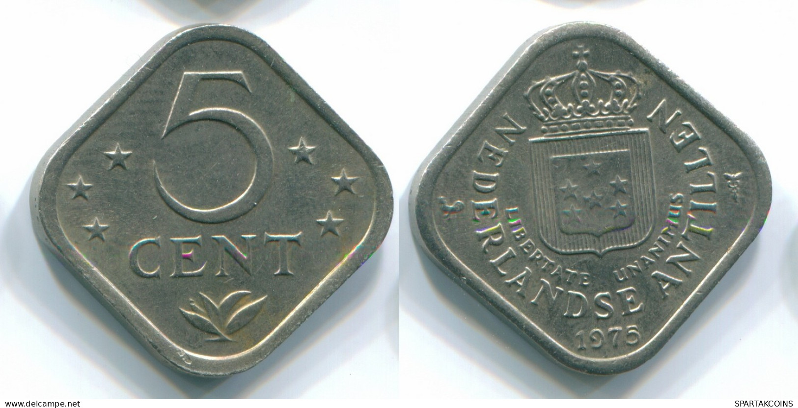 5 CENTS 1975 NETHERLANDS ANTILLES Nickel Colonial Coin #S12253.U.A - Antilles Néerlandaises