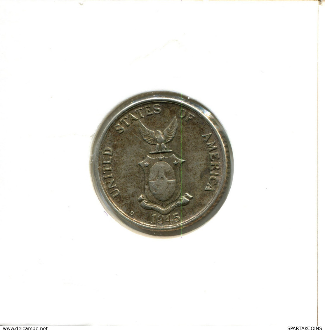 20 CENTAVOS 1945 PHILIPPINES ARGENT Pièce #AX572.F.A - Philippines