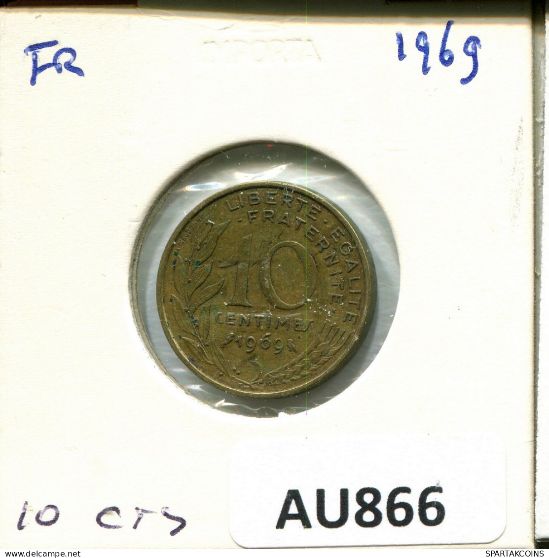 10 CENTIMES 1969 FRANCIA FRANCE Moneda #AU866.E.A - 10 Centimes
