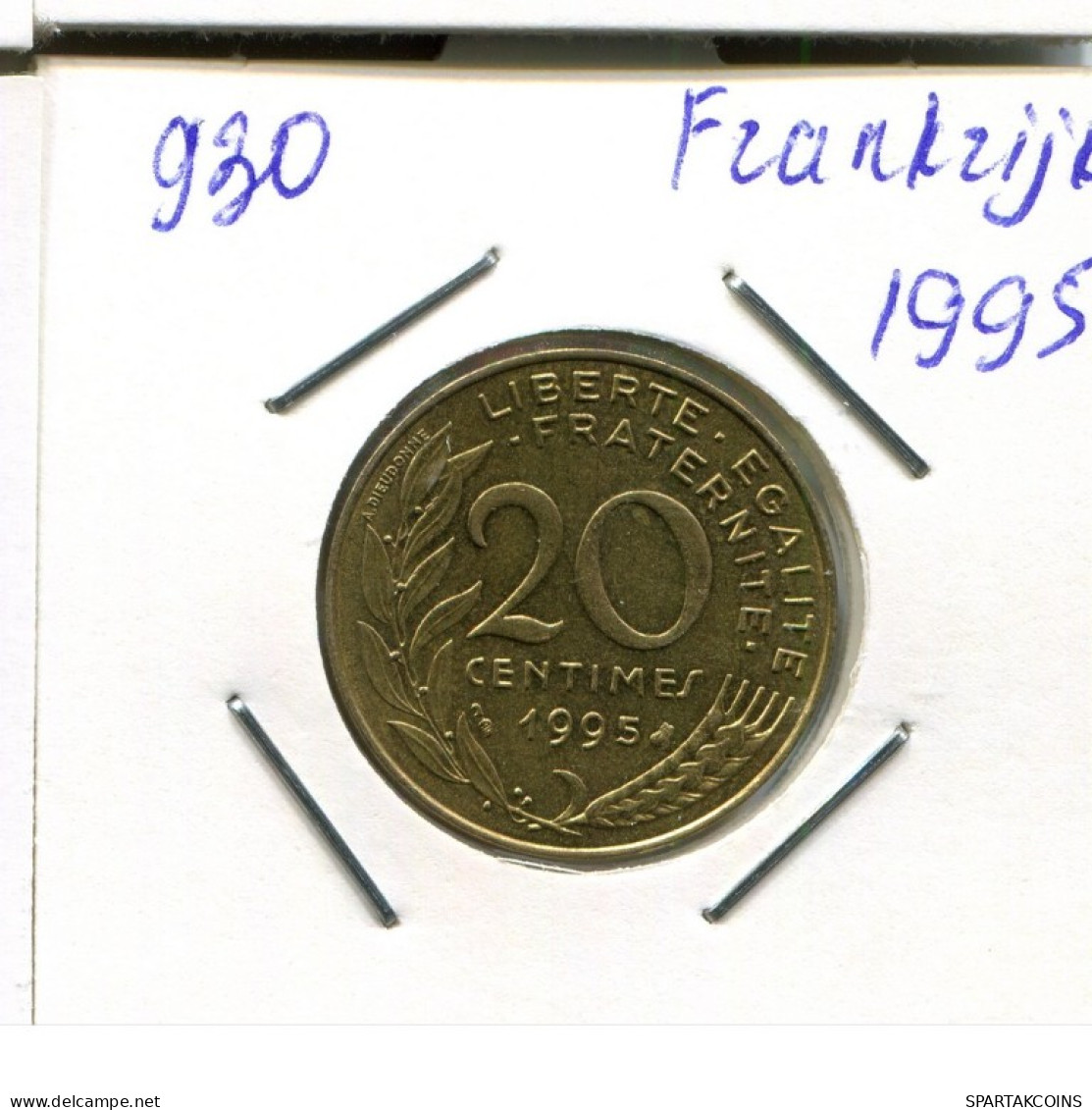 20 CENTIMES 1995 FRANKREICH FRANCE Französisch Münze #AN198.D.A - 20 Centimes