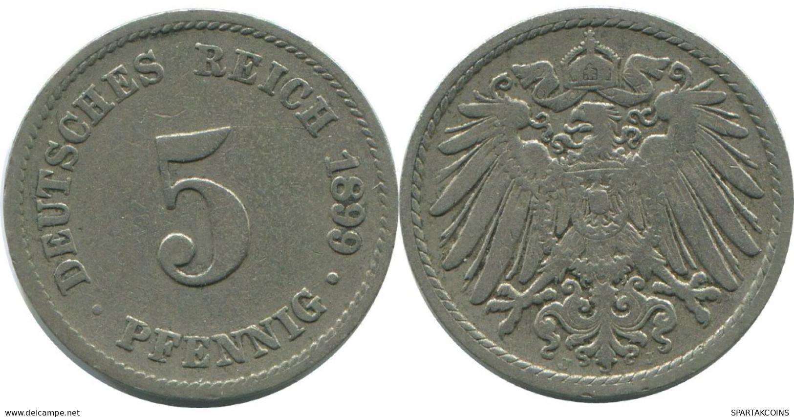5 PFENNIG 1899 J ALLEMAGNE Pièce GERMANY #AE674.F.A - 5 Pfennig