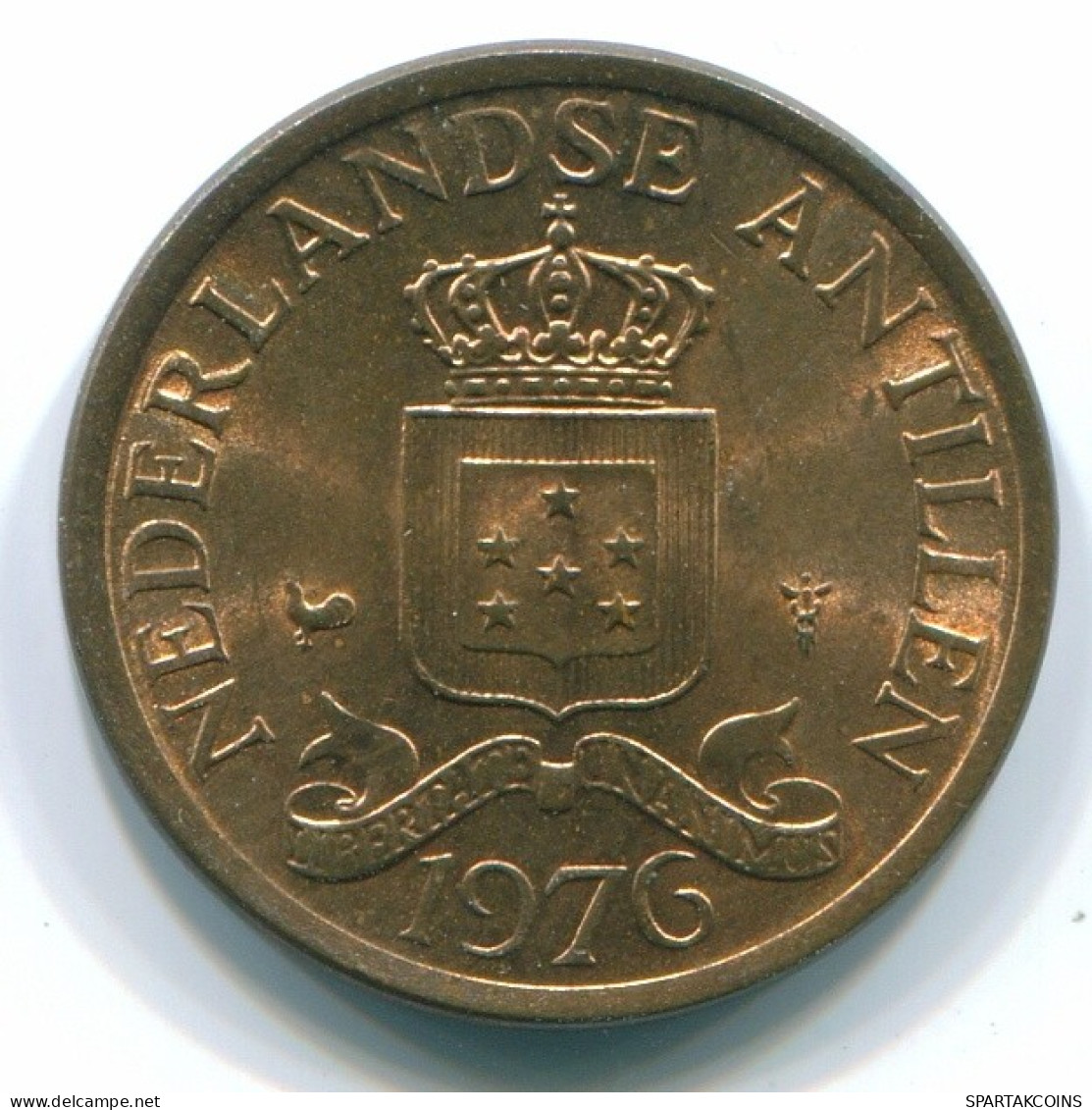 1 CENT 1976 NETHERLANDS ANTILLES Bronze Colonial Coin #S10701.U.A - Antilles Néerlandaises