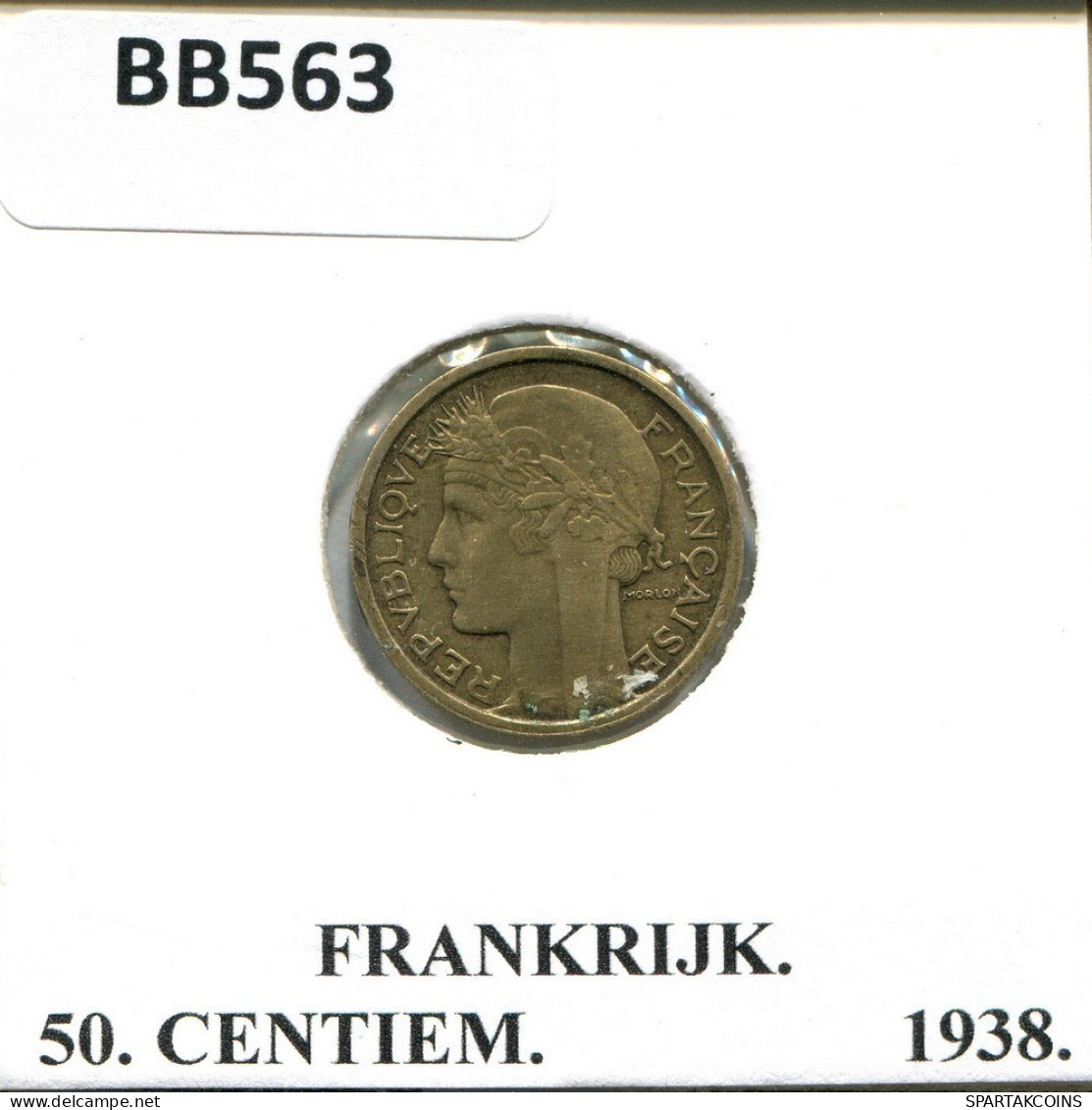 50 CENTIMES 1938 FRANCIA FRANCE Moneda #BB563.E.A - 50 Centimes