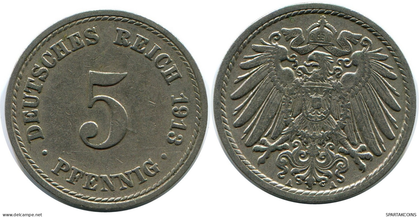 5 PFENNIG 1913 A ALLEMAGNE Pièce GERMANY #DB165.F.A - 5 Pfennig