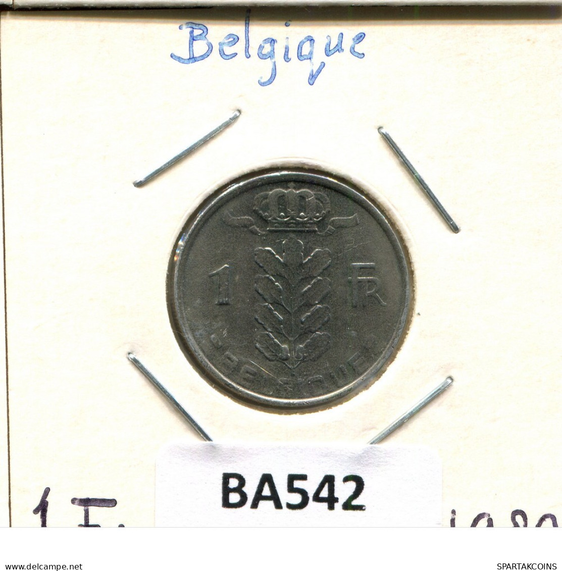 1 FRANC 1980 FRENCH Text BÉLGICA BELGIUM Moneda #BA542.E.A - 1 Franc