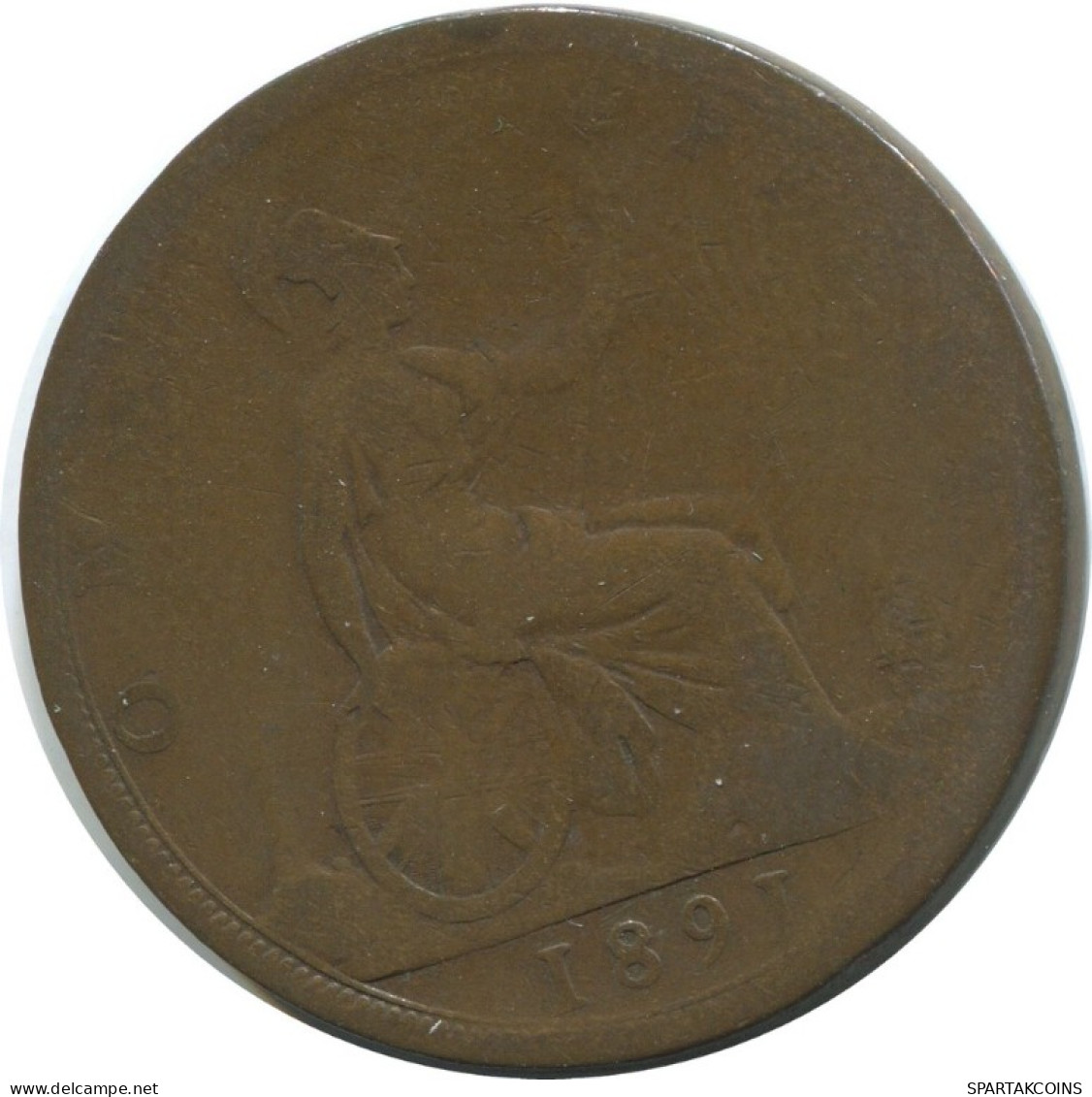 PENNY 1891 UK GRANDE-BRETAGNE GREAT BRITAIN Pièce #AG847.1.F.A - D. 1 Penny