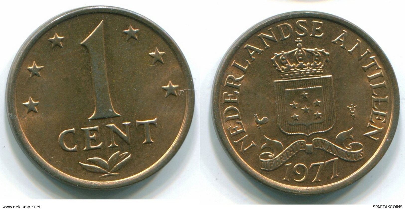 1 CENT 1977 NIEDERLÄNDISCHE ANTILLEN Bronze Koloniale Münze #S10704.D.A - Antilles Néerlandaises