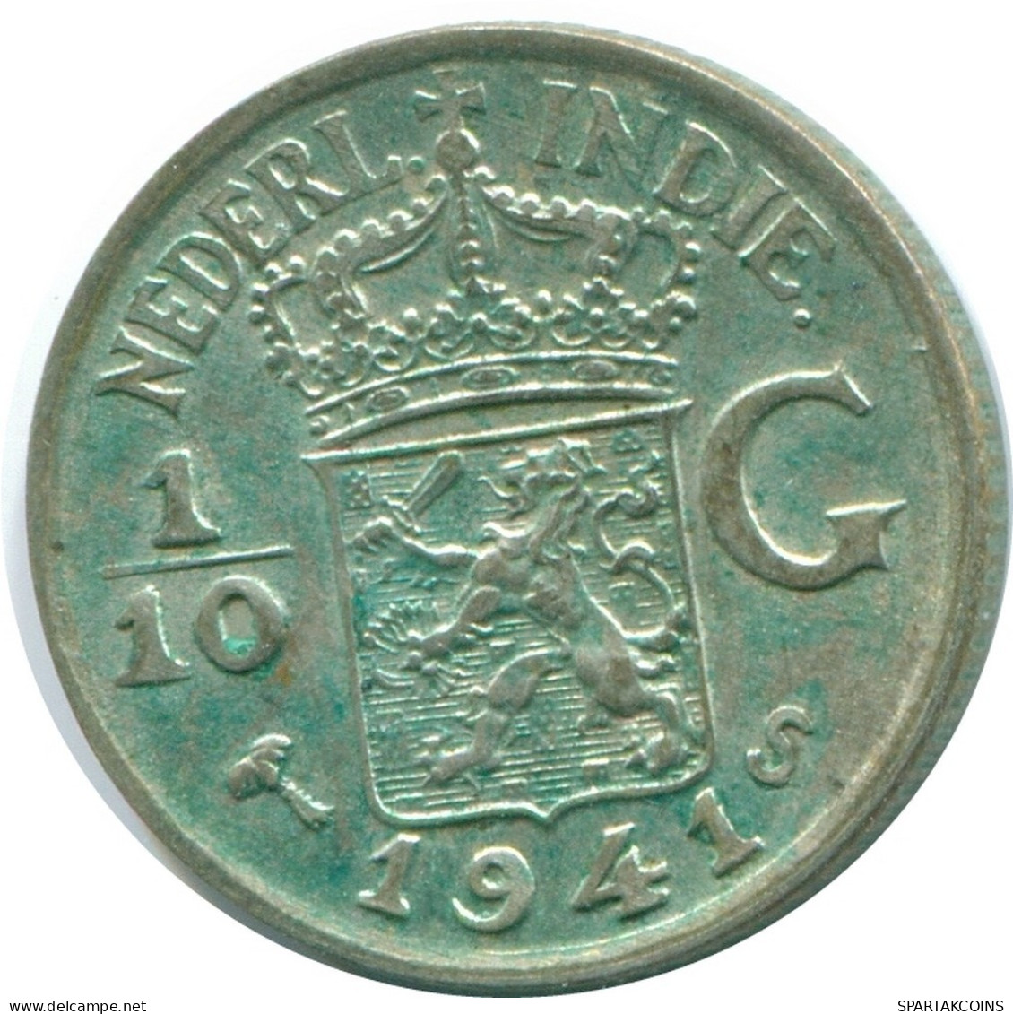 1/10 GULDEN 1941 S NETHERLANDS EAST INDIES SILVER Colonial Coin #NL13739.3.U.A - Indes Néerlandaises
