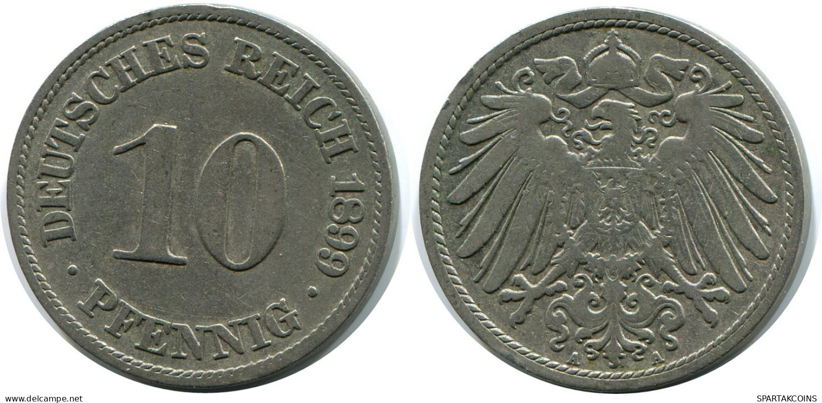 10 PFENNIG 1899 A ALEMANIA Moneda GERMANY #DB326.E.A - 10 Pfennig