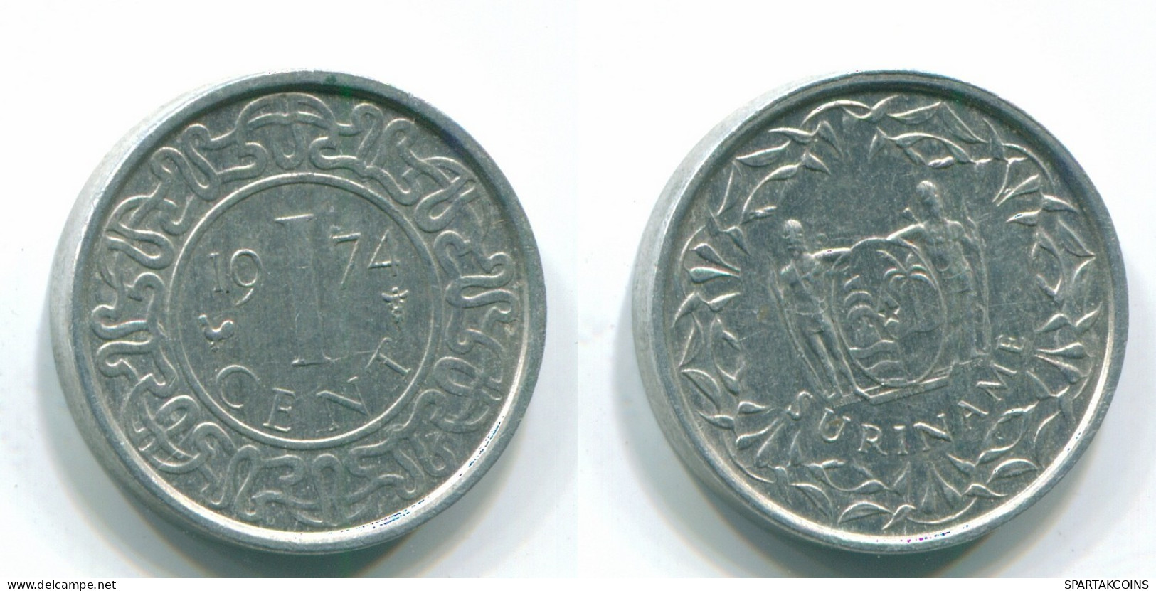 1 CENT 1974 SURINAME Netherlands Aluminium Colonial Coin #S11386.U.A - Surinam 1975 - ...