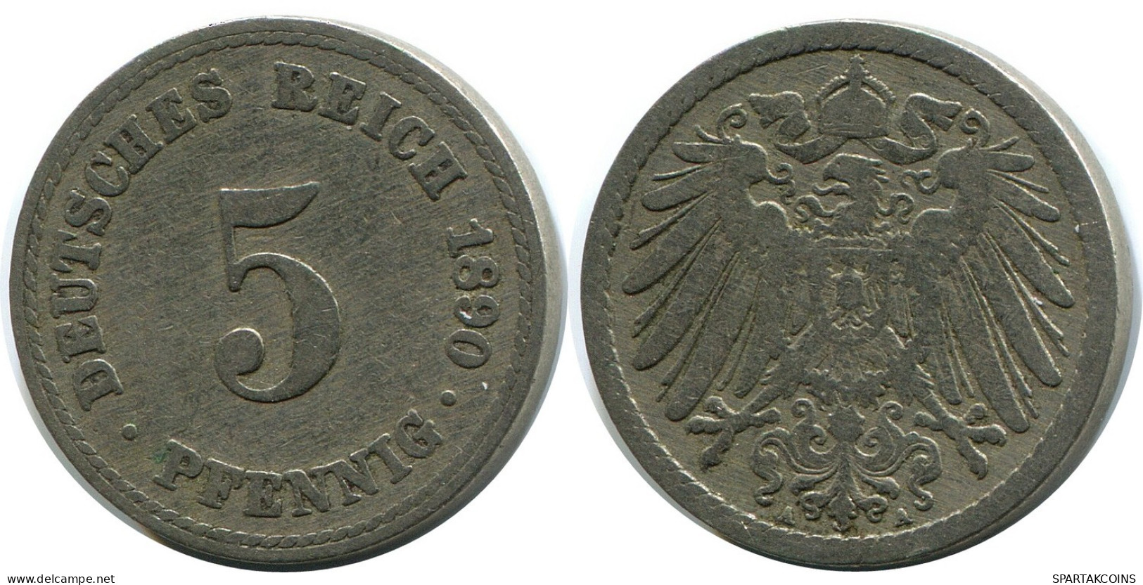 5 PFENNIG 1890 A ALEMANIA Moneda GERMANY #DB194.E.A - 5 Pfennig