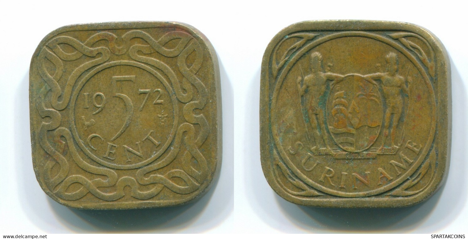 5 CENTS 1972 SURINAME Netherlands Nickel-Brass Colonial Coin #S12947.U.A - Surinam 1975 - ...