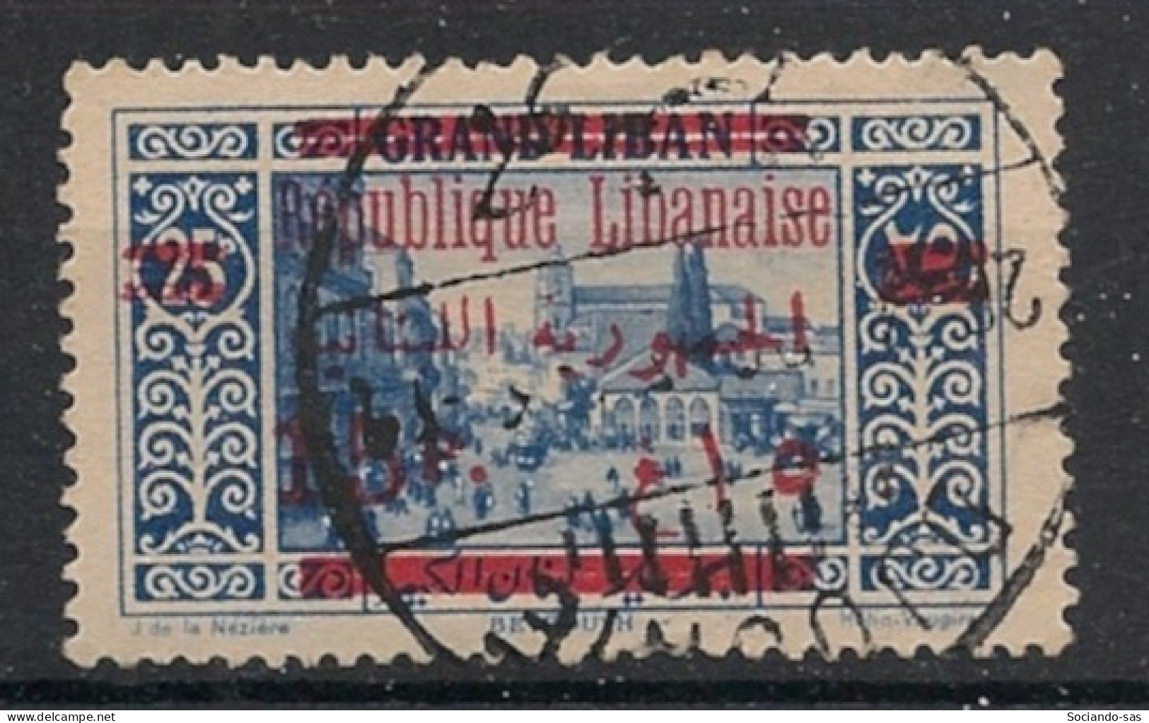 GRAND LIBAN - 1928-29 - N°YT. 121 - Beyrouth 15pi Sur 25pi Bleu - Oblitéré / Used - Used Stamps