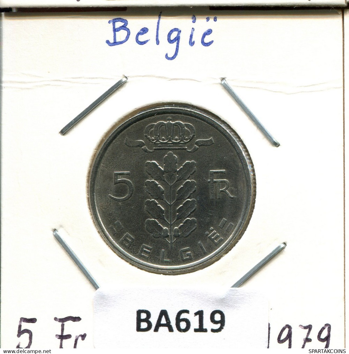 5 FRANCS 1978 DUTCH Text BELGIQUE BELGIUM Pièce #BA619.F.A - 5 Francs