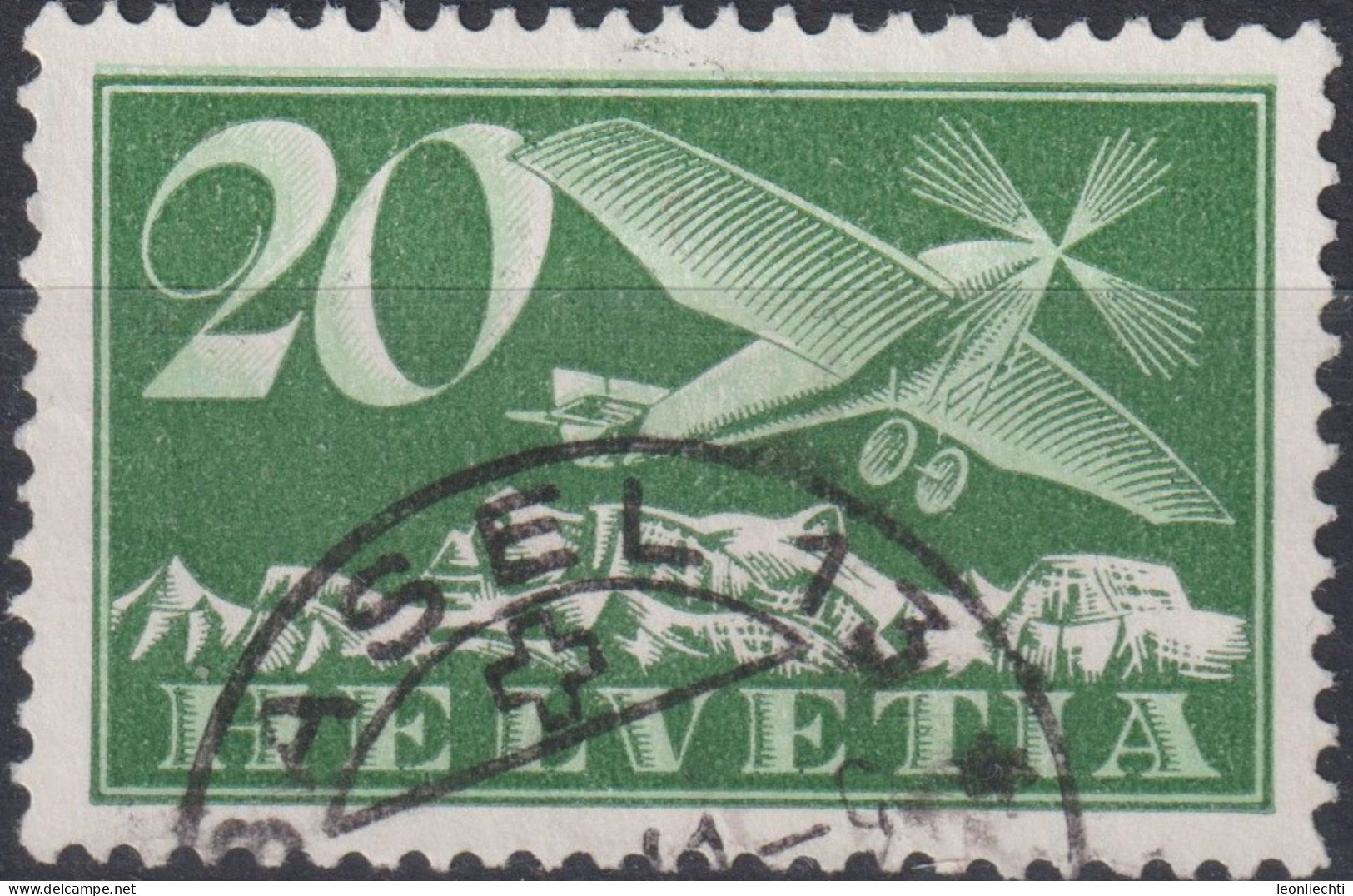 1925 Flugpost Schweiz ⵙ Zum:CH F4, Mi:CH 113x,Yt:CH PA4, Eindecker Flugzeug - Oblitérés