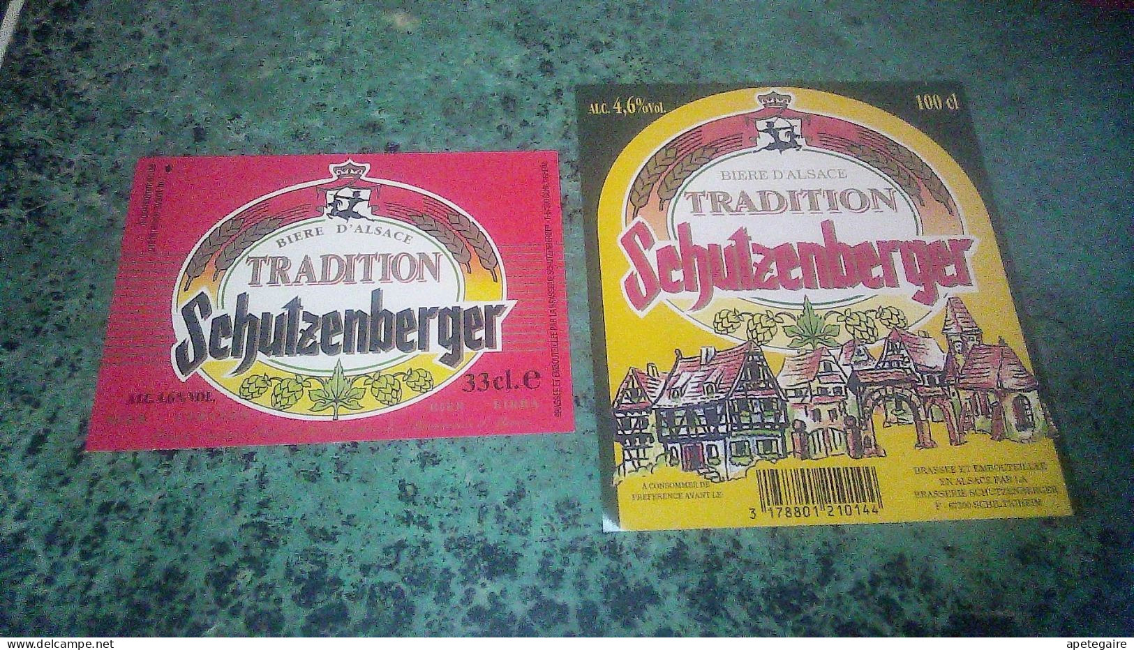 Schiltigheim Anciennes Etiquettes De Bière D'Alsace  Lot De 2 Différentes Brasserie Schutzenberger De Tradition - Bier