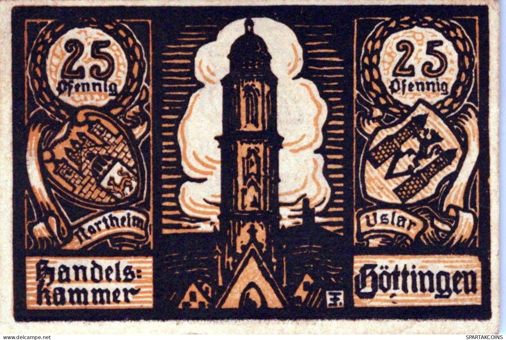 25 PFENNIG 1920 Stadt GoTTINGEN Hanover DEUTSCHLAND Notgeld Banknote #PG313 - [11] Lokale Uitgaven
