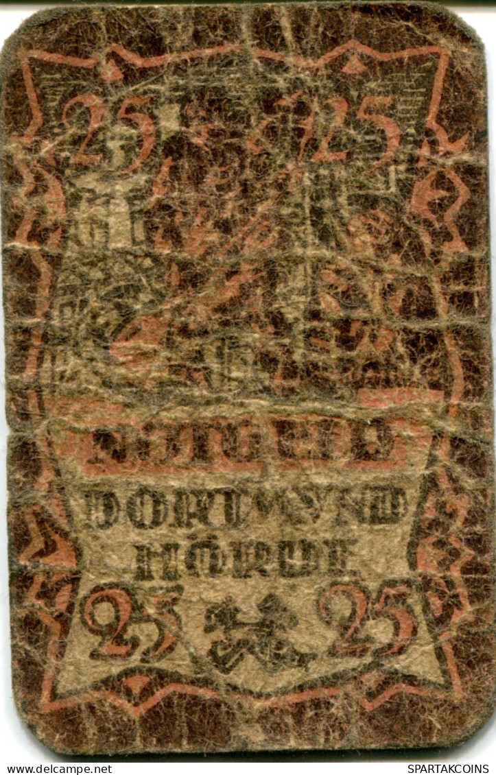 25 PFENNIG 1920 Stadt DORTMUND AND HoRDE Westphalia DEUTSCHLAND Notgeld Papiergeld Banknote #PL533 - Lokale Ausgaben