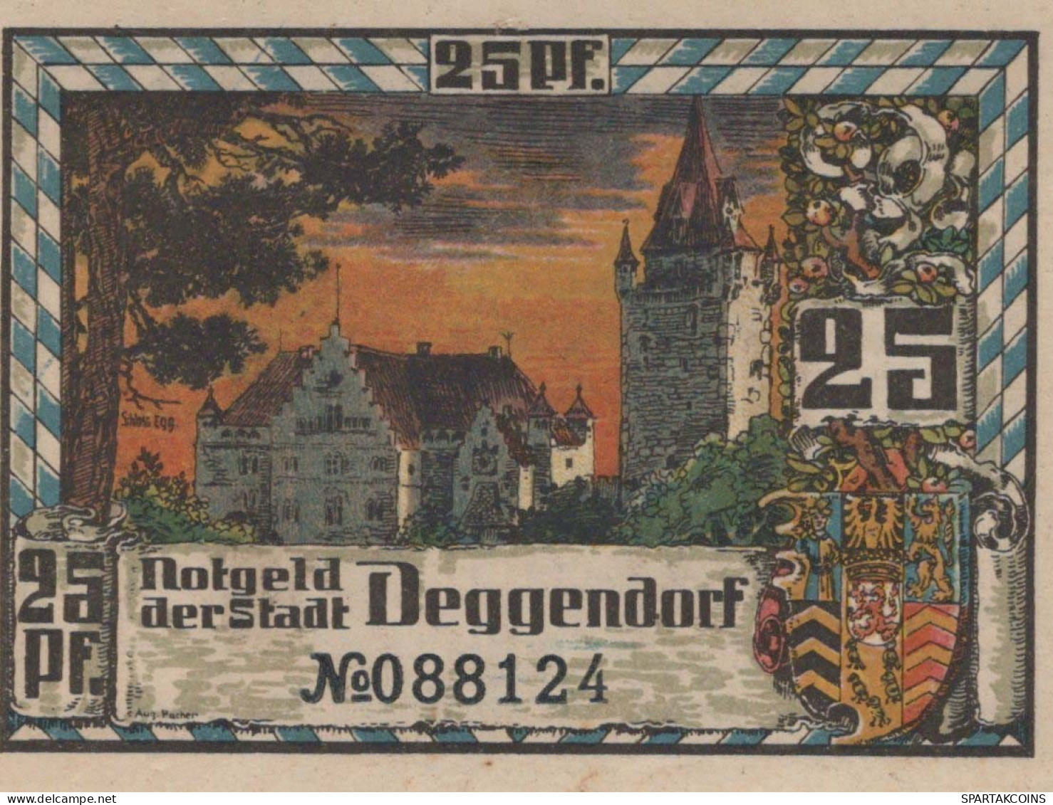 25 PFENNIG 1920 Stadt DEGGENDORF Bavaria UNC DEUTSCHLAND Notgeld Banknote #PH159 - Lokale Ausgaben
