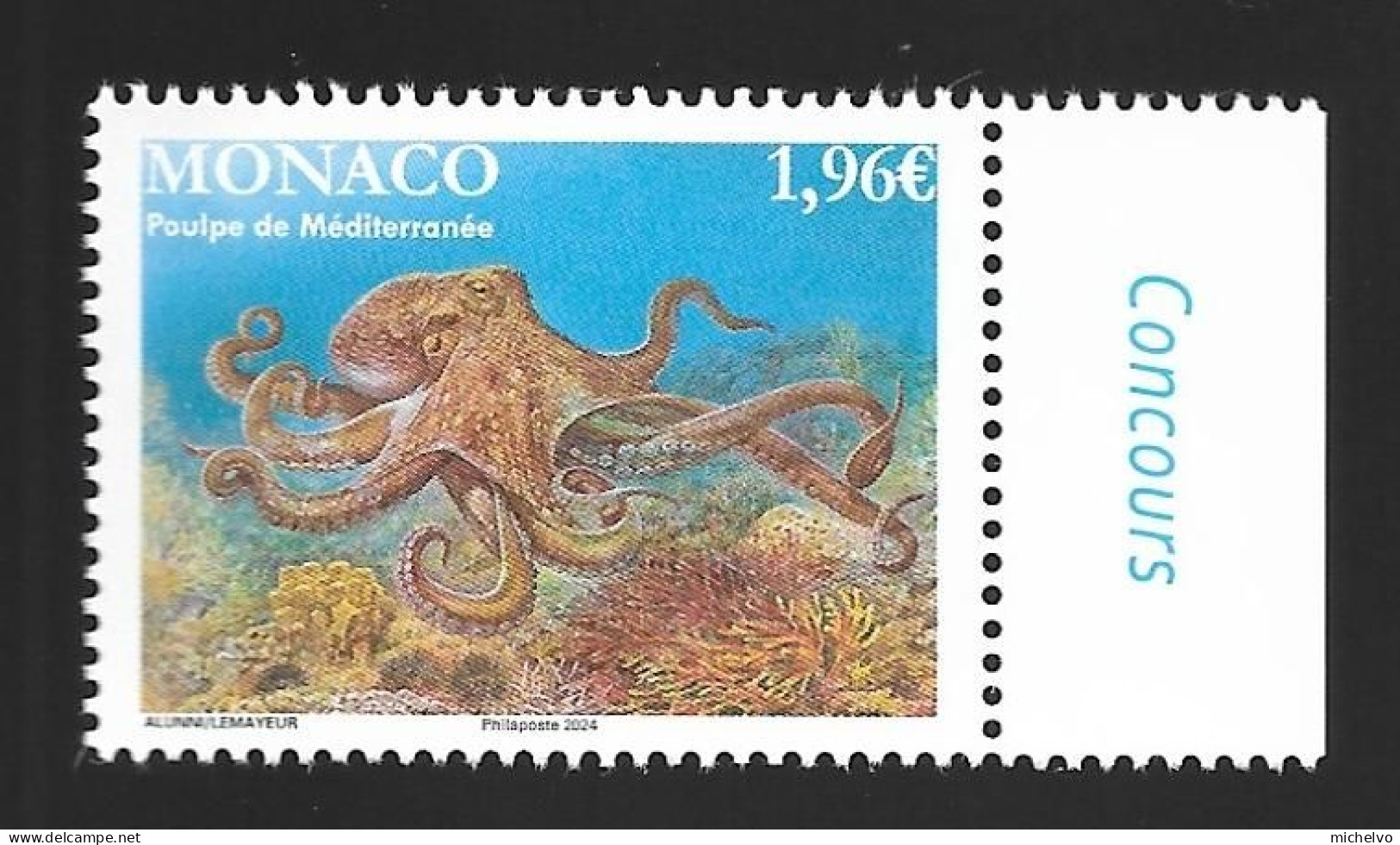 Monaco 2024 - Le Poulpe De Méditérranée ** - Unused Stamps