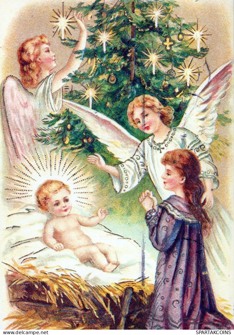 ANGELO Buon Anno Natale Vintage Cartolina CPSM #PAH470.IT - Angels