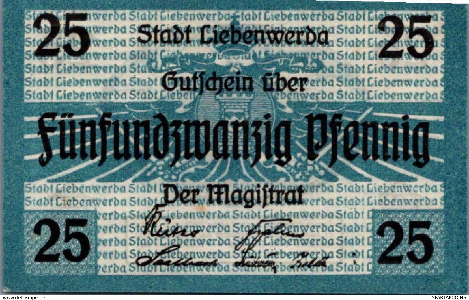 25 PFENNIG Stadt LIEBENWERDA Saxony UNC DEUTSCHLAND Notgeld Banknote #PI717 - [11] Emissions Locales