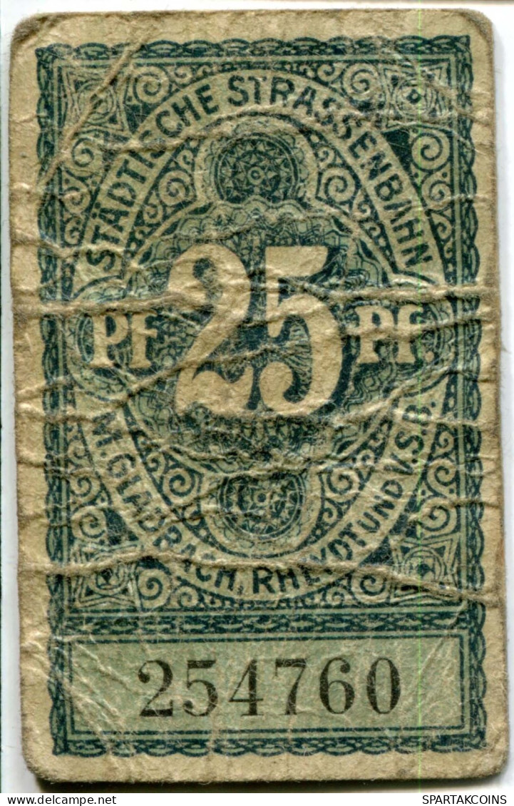 25 PFENNIG Stadt MoNCHENGLADBACH Rhine DEUTSCHLAND Notgeld Papiergeld Banknote #PL529 - [11] Emissions Locales