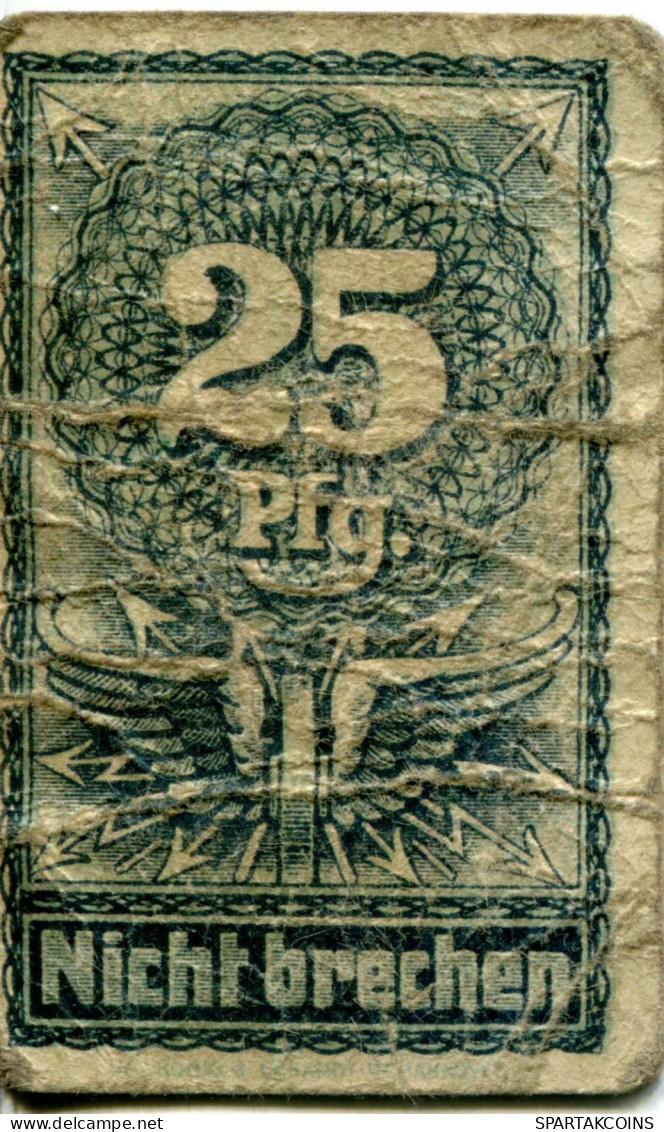 25 PFENNIG Stadt MoNCHENGLADBACH Rhine DEUTSCHLAND Notgeld Papiergeld Banknote #PL529 - [11] Emissions Locales