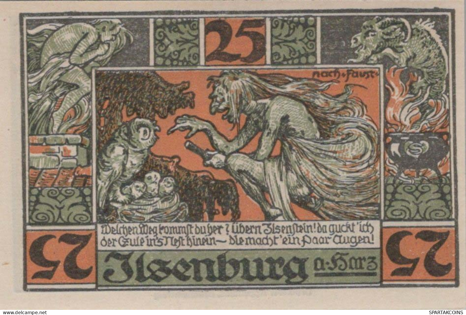 25 PFENNIG 1923 Stadt ILSENBURG Saxony DEUTSCHLAND Notgeld Banknote #PG310 - [11] Local Banknote Issues