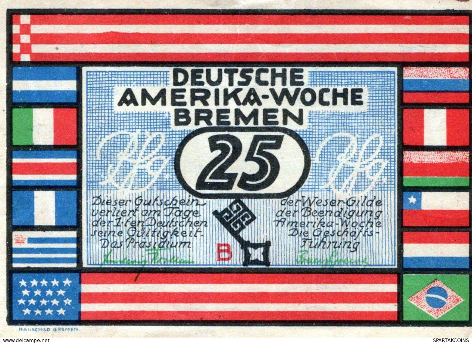 25 PFENNIG 1923 Stadt BREMEN Bremen UNC DEUTSCHLAND Notgeld Banknote #PH147 - Lokale Ausgaben