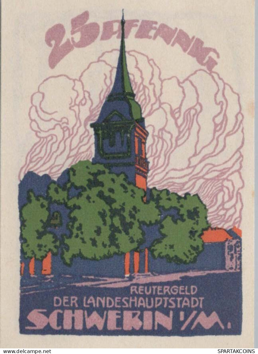 25 PFENNIG 1922 Stadt SCHWERIN Mecklenburg-Schwerin UNC DEUTSCHLAND #PI955 - [11] Emissions Locales