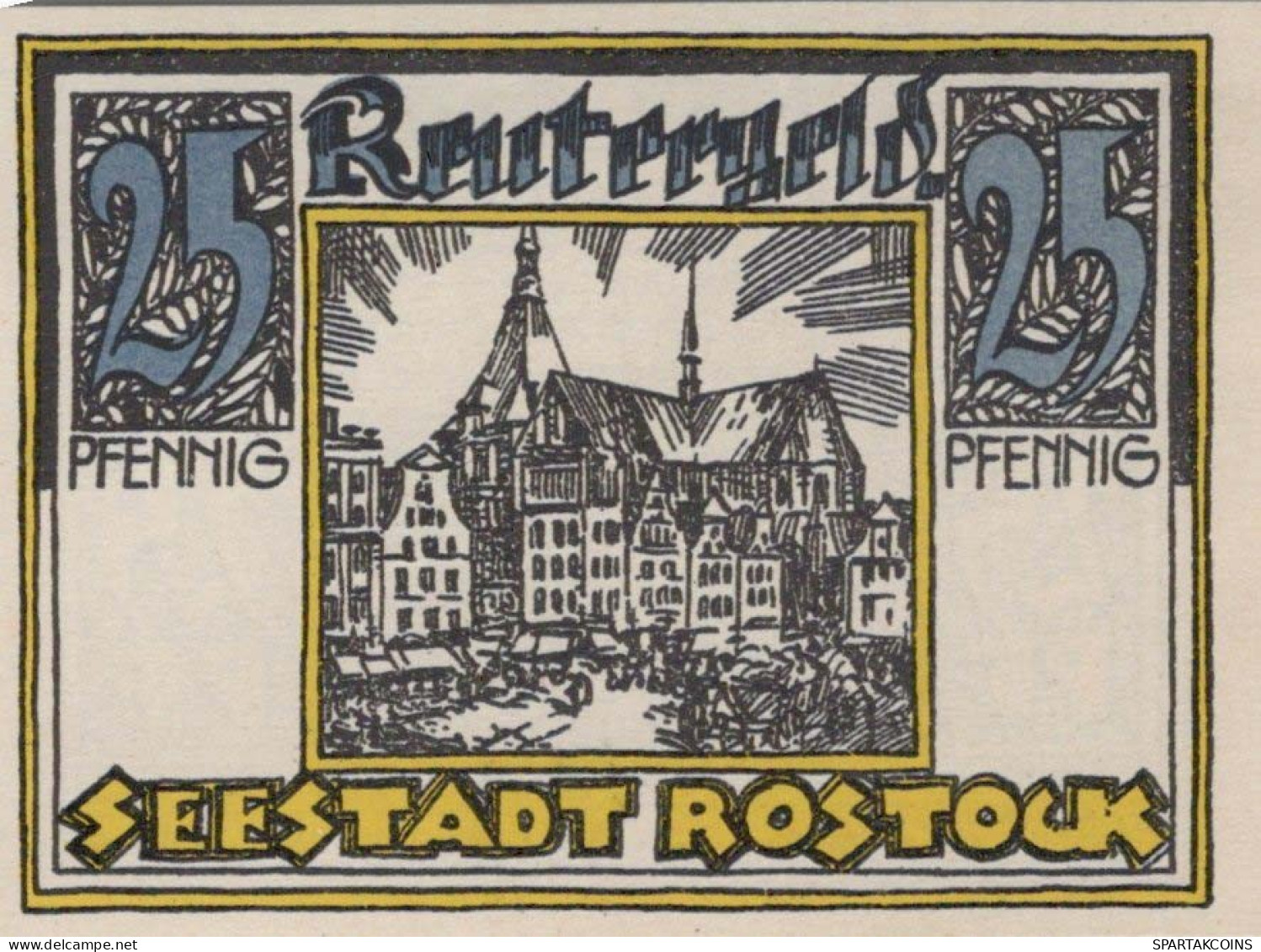 25 PFENNIG 1922 Stadt ROSTOCK Mecklenburg-Schwerin UNC DEUTSCHLAND #PI865 - [11] Lokale Uitgaven