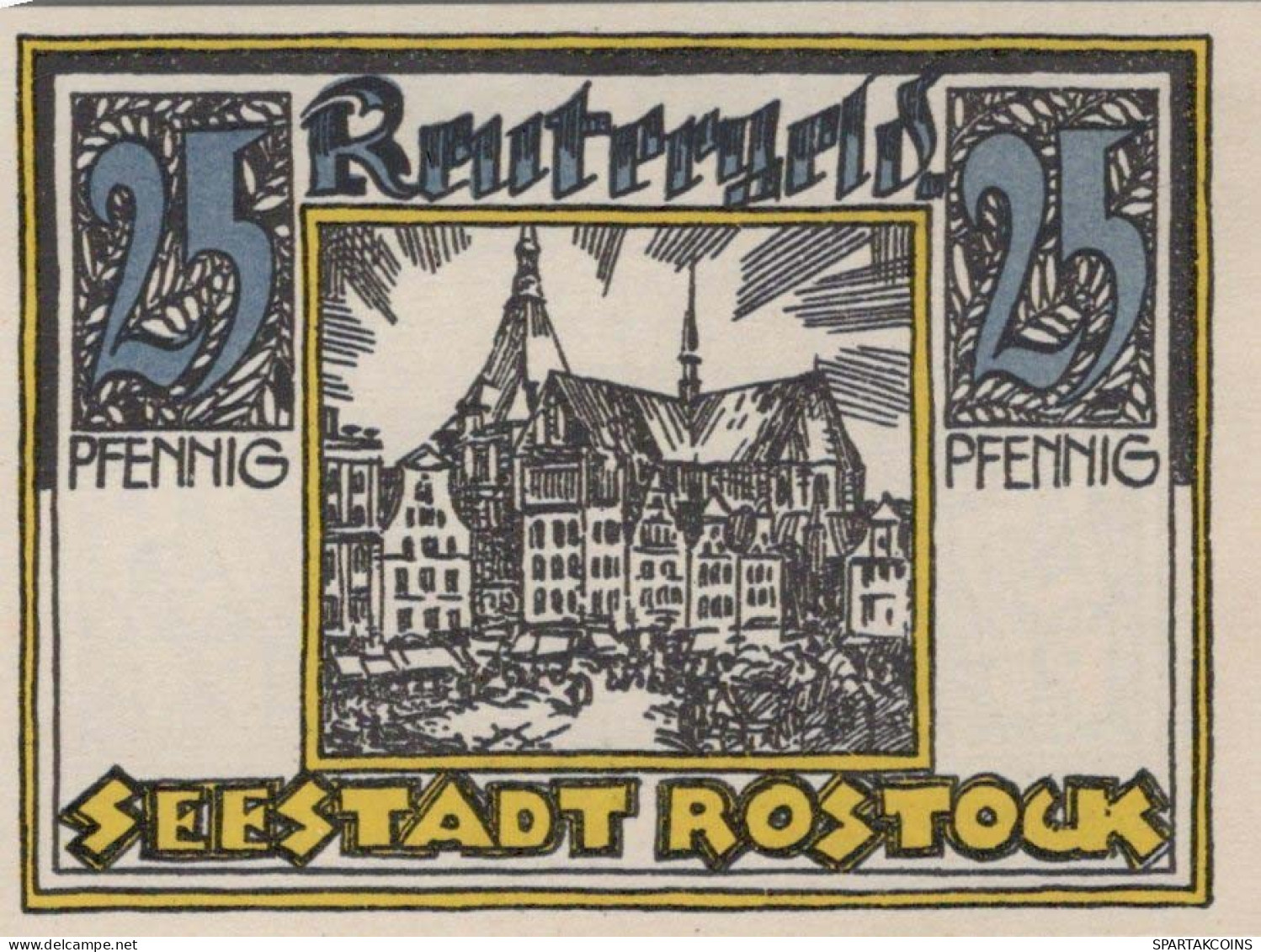 25 PFENNIG 1922 Stadt ROSTOCK Mecklenburg-Schwerin UNC DEUTSCHLAND #PI865 - Lokale Ausgaben